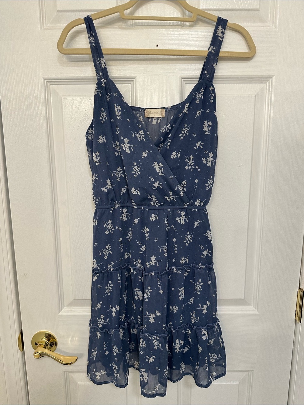 Altar'd State Navy and White Floral Wrap Dress